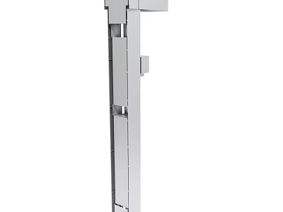Modern Vertical Metal Structure With Geometric Components And Industrial Design 3d model