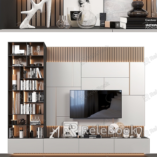 Modern TV background wall model