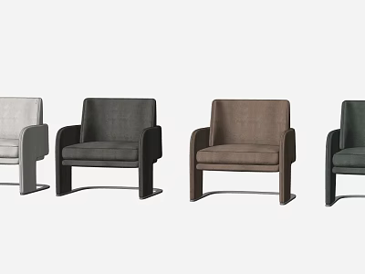 Modern Minimalist Single Sofa With Multiple Colors Fabric Upholstery And Armrests 3d model
