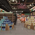 Modern Supermarket Beverage And Dairy Section With Neatly Arranged Shelves And Well Organized Product Displays