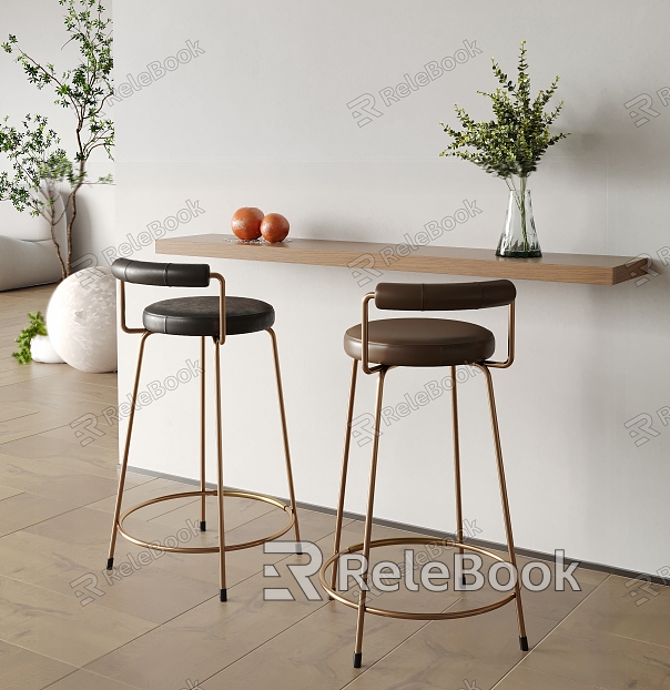 Light Luxury Modern Bar Chair Combination Bar Chair model