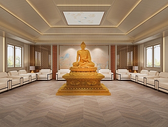 New Chinese Meditation Room 3d model