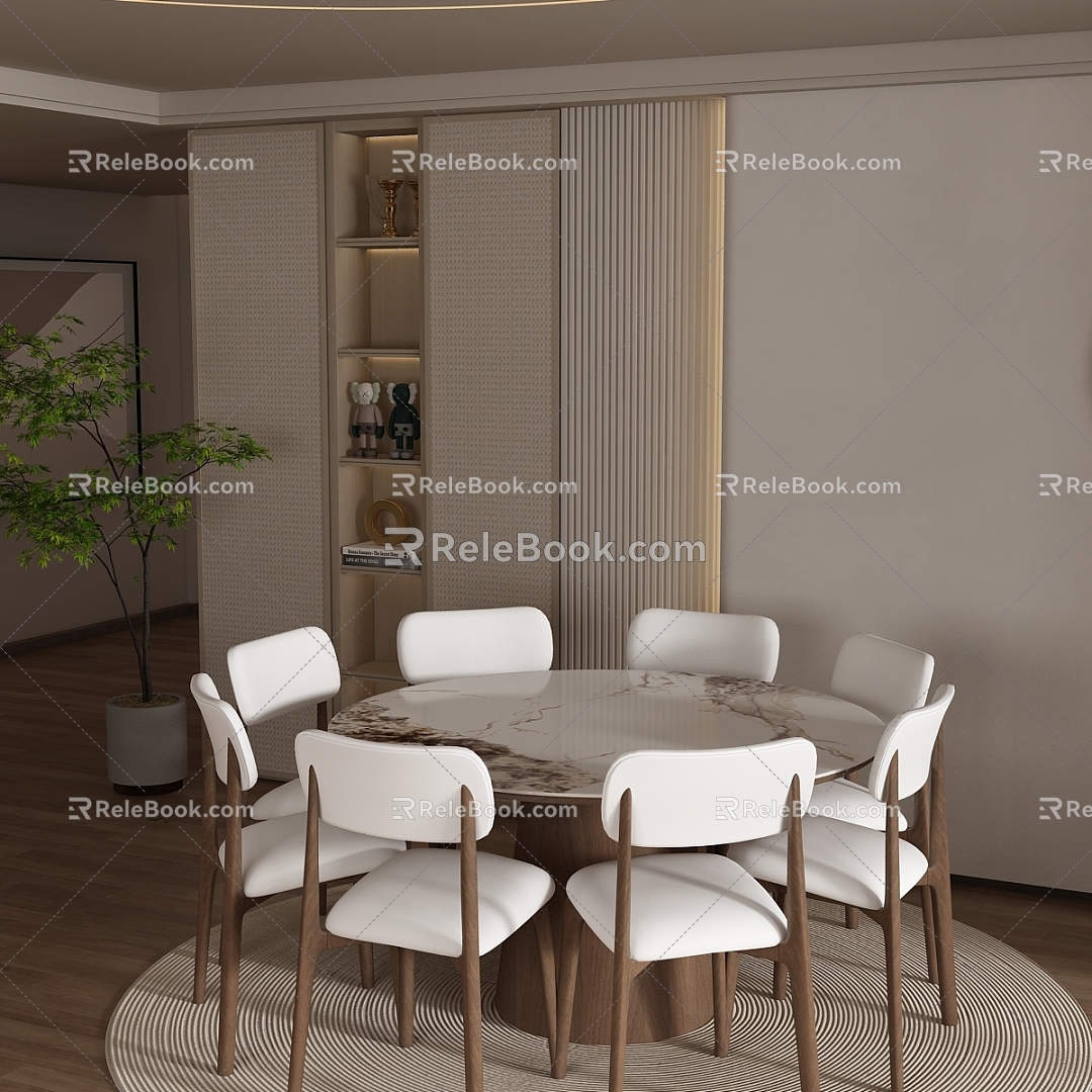 Dining chair combination 3d model