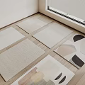 Modern Square Carpet Combo 3d model