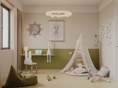 Cozy Playroom With Canopy Tent And Playful Decor 3d model
