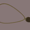 Gold Chain Necklace With Oval Pendant And Floral Pattern Design