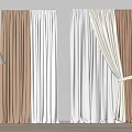 Modern Home Interior Brown And White Curtains With Soft Tie Back And Elegant Drapery