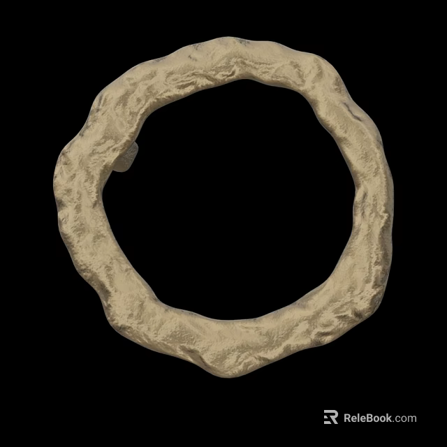 Natural Circular Textured Stone Wall Decor With Rough Surface Design 3d model 