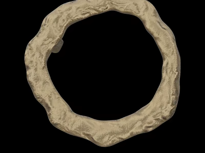 Natural Circular Textured Stone Wall Decor With Rough Surface Design 3d model