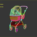 Black Modern Baby Stroller With Metal Frame Comfortable Handle And Sleek Design