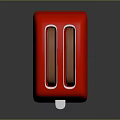 Red Toaster With Toasted Bread Slices Stylish Modern Kitchen Appliance Design 3d model