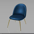 Elegant Blue Velvet Chair With Gold Metal Legs Modern Design