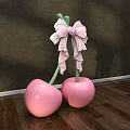 Retail Window Display Featuring Pink Cherries And Pink Bow Decor 3d model