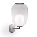 Elegant Modern Wall Lamp with Transparent Glass Shade and Illuminated White Bulb Mounted on Wall