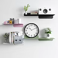 Wall Cabinets and Floating Shelves in Modern Home with Decorative Plants and Books
