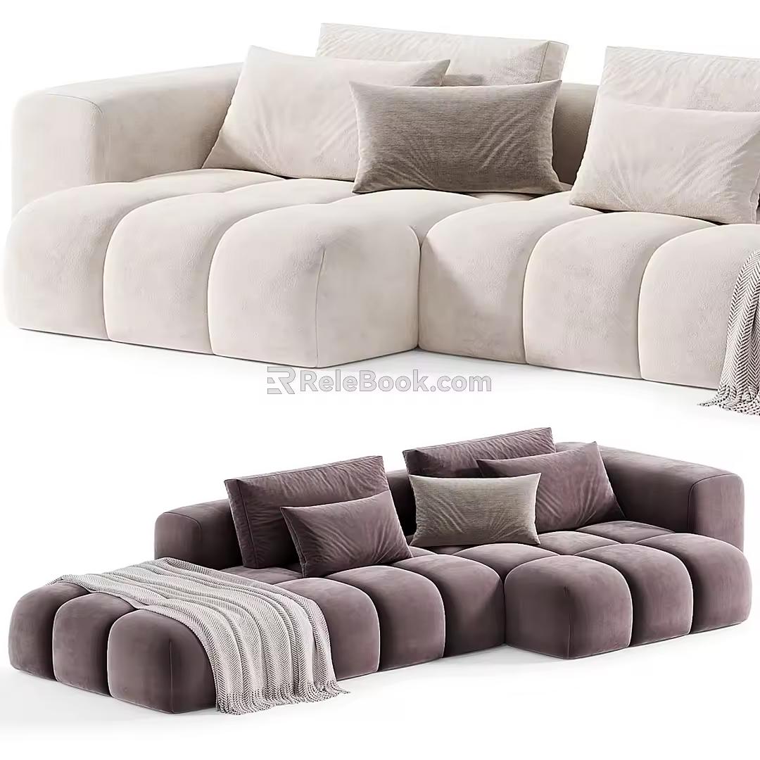 Miloti Minotti multiplayer corner sofa 3d model
