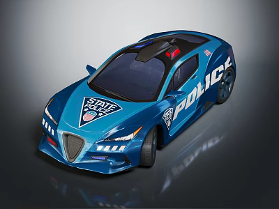 State Police Car With Modern Design Emergency Lights And Functional Features 3d model