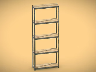 Modern Industrial Shelf Metal Shelf 3d model
