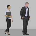 Businessman In Suit And Businesswoman With Folder