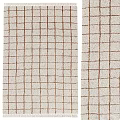 Square Rug with Grid Pattern Beige Background and Brown Lines for Modern Indoor Decor 3d model
