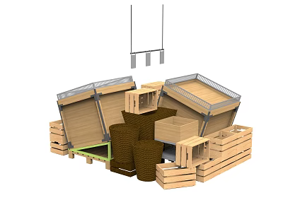 Modern Shelf Shopping Mall Retail Supermarket Vegetable and Fruit Shelf 3d model