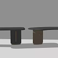 Modern Wooden Desk Featuring Sleek Top And Unique Curved Leg Design
