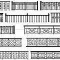 Various Decorative Fence Designs With Intricate Patterns And Different Styles 3d model