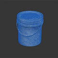 Old Worn White And Red Paint Bucket With Metal Handle On Black Background