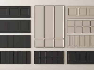 Modern Wall Panels With Diverse Color Options And Textured Design Patterns 3d model