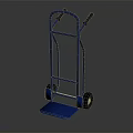 Sturdy Blue Hand Truck With Platform Handles And Two Wheels 3d model