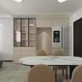 Modern Dining Room Interior With Dining Table Chairs Sofa And Decor Elements