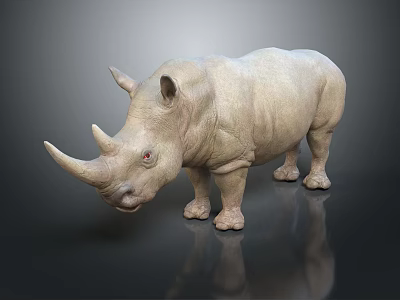modern rhino land animal wild animal large animal 3d model