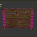 Rustic Solid Wood Console Table With Drawers Shelves And Carved Legs Design