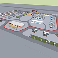 Boutique Guesthouse Buildings With Overall Layout Parking Area And Courtyard Planning