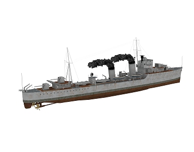 modern warship 3d model