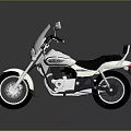White Cruiser Motorcycle With Black Seat Windshield Chrome Accents And Shiny Wheels On Dark Background