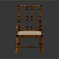 Natural Rattan Weave Leisure Chair With Wooden Frame And Light Colored Cushion