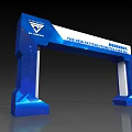 Blue Geometric Design Archway For New Pattern Promoting Consumption New Era 3d model