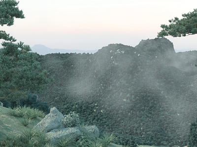 Modern Scenic Peak Bird's-eye View 3d model