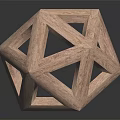 Contemporary Handcrafted Wooden Geometric Polyhedron Furniture Decor With Openwork Structural Design