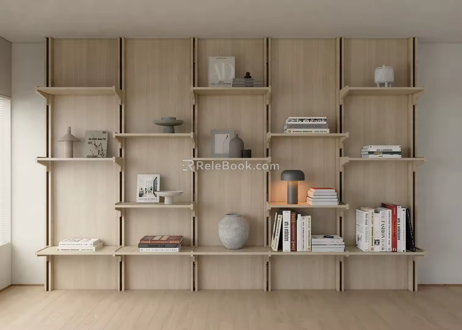 Modern Bookshelf Bookcase Decorative Rack 3d model