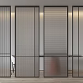 Modern Minimalist Room Dividers Interior Design With Metal Frame Slatted And Grid Pattern Panels