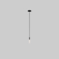 Modern Minimalist Pendant Light With Clear Glass Cylinder And Black Metal Hanging Rod