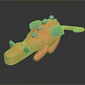 Orange Plush Dragon Toy With Green Wings Spikes Ears And Soft Texture