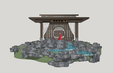 New Chinese Pavilion Garden Pavilion 3d model