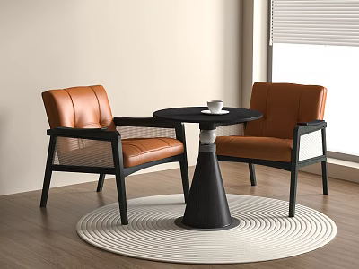 Poltrona Ji leisure table and chair combination coffee negotiation reception sign 3d model