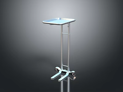 Durable Stainless Steel Mobile Cart Featuring Flat Top Platform And Rolling Wheels 3d model