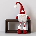 Christmas Gnome Doll With Red Hat White Beard And Striped Legs