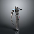 Metal Mechanical Component With Curved Hook Spring And Shiny Surface Industrial Design