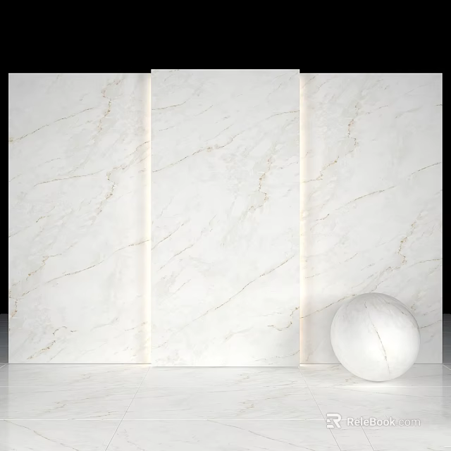 White Marble Components With Light Brown Veins And Smooth Surface Design 3d model 